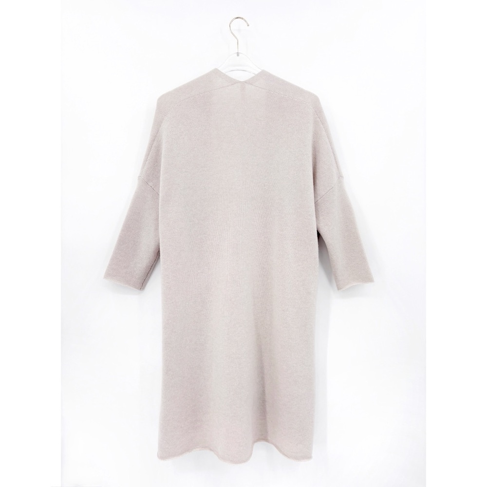 NAP 100% Wool Longline Open Cardigan in Beige S - Picture 6 of 10